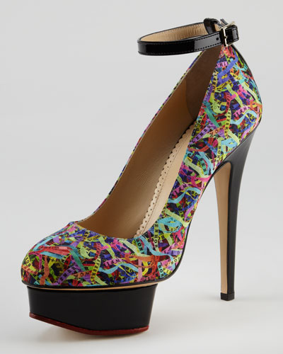 Charlotte Olympia Dolores Printed Ankle-Strap Pump