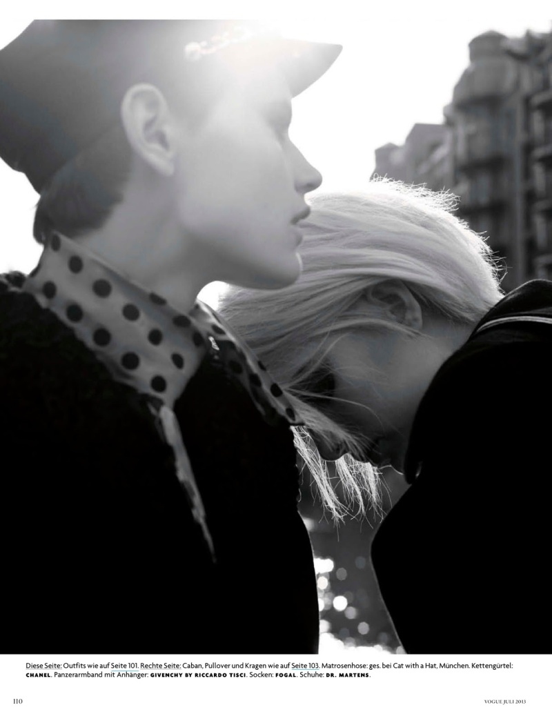Ashleigh Good & Saskia De Brauw by Karl Lagerfeld for Vogue Germany July 2013 