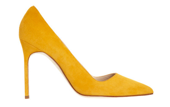 Yellow calfskin BB heels, Manolo Blahnik, €450