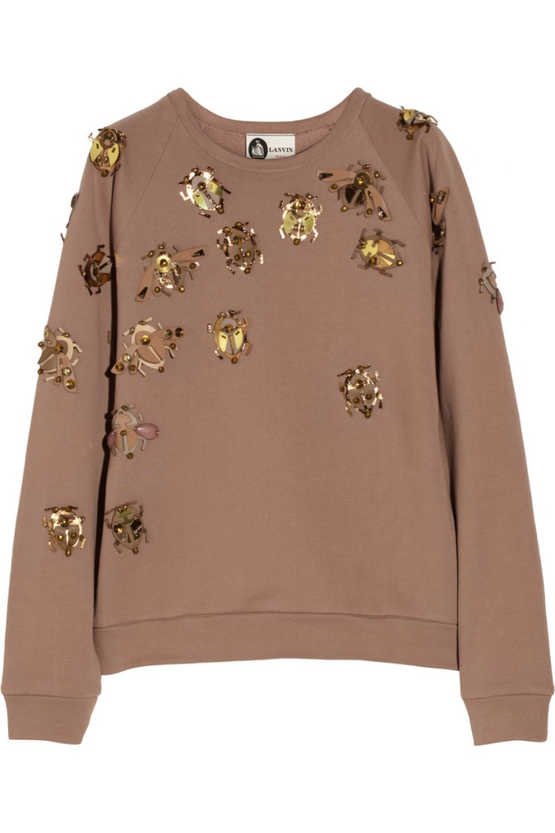 LANVIN Embellished cotton-terry sweatshirt €985