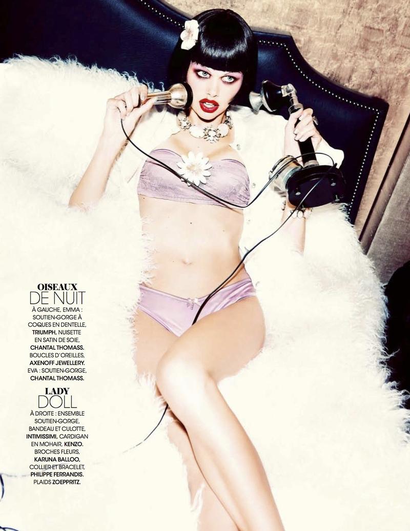"Sexy Boudoir / Glam Cabaret" by Ellen von Unwerth for Madame Figaro December 2013